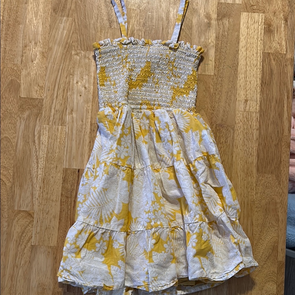 Janie and Jack Yellow and White Pleated Tiered Sundress